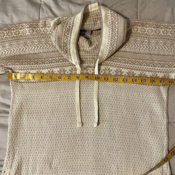 Avalanche Drawstring Cowl Neck Womens Tunic Sweater Cream Brown Pockets … - Picture 6 of 9